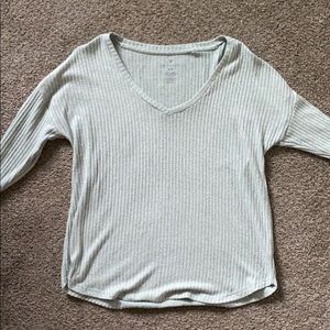 Ribbed long sleeve top